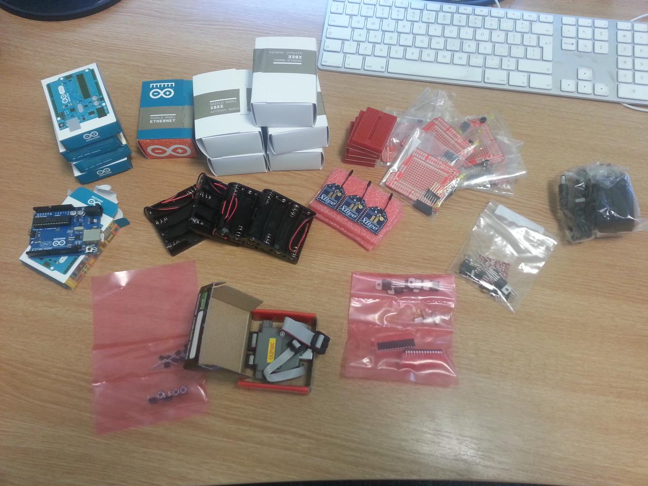 Enough parts for four sensors and a base station